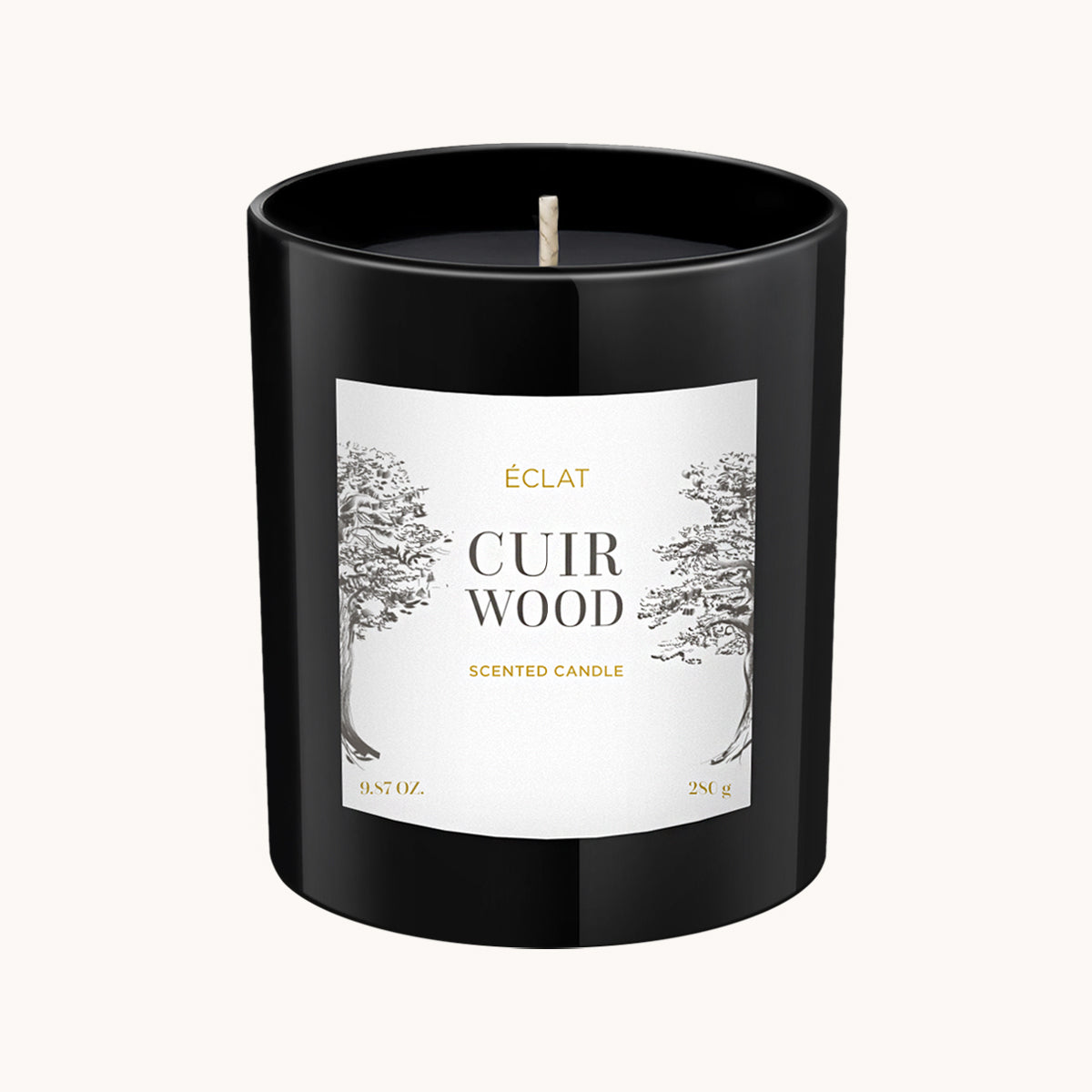 ÉCLAT Cuir Wood Candela profumata di soia