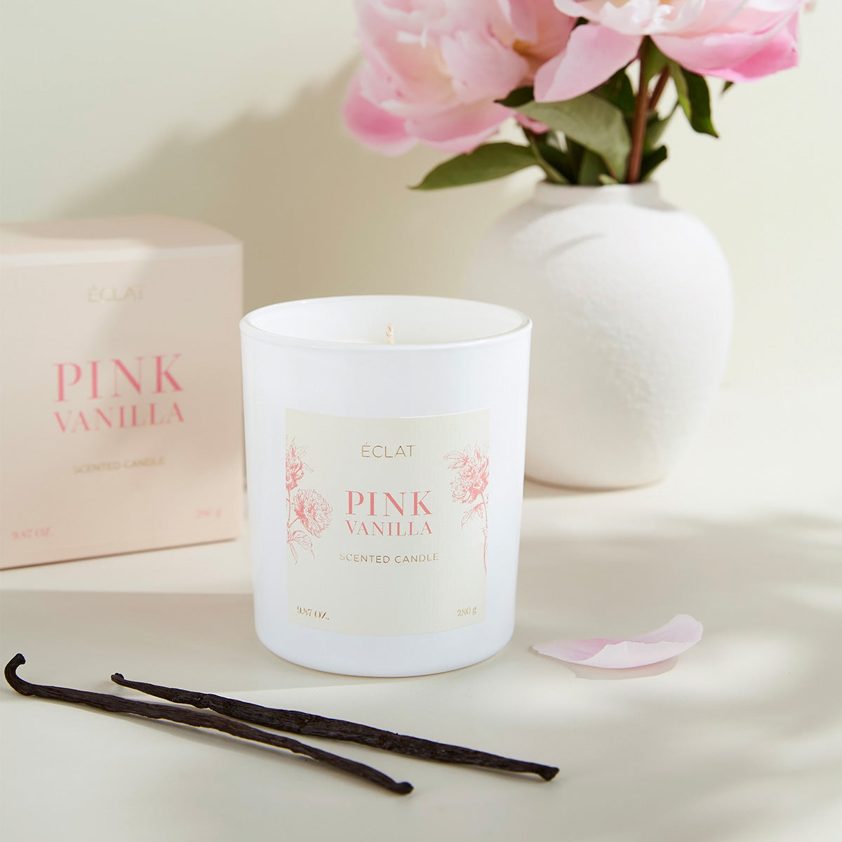 ÉCLAT Pink Vanilla Candela profumata di soia