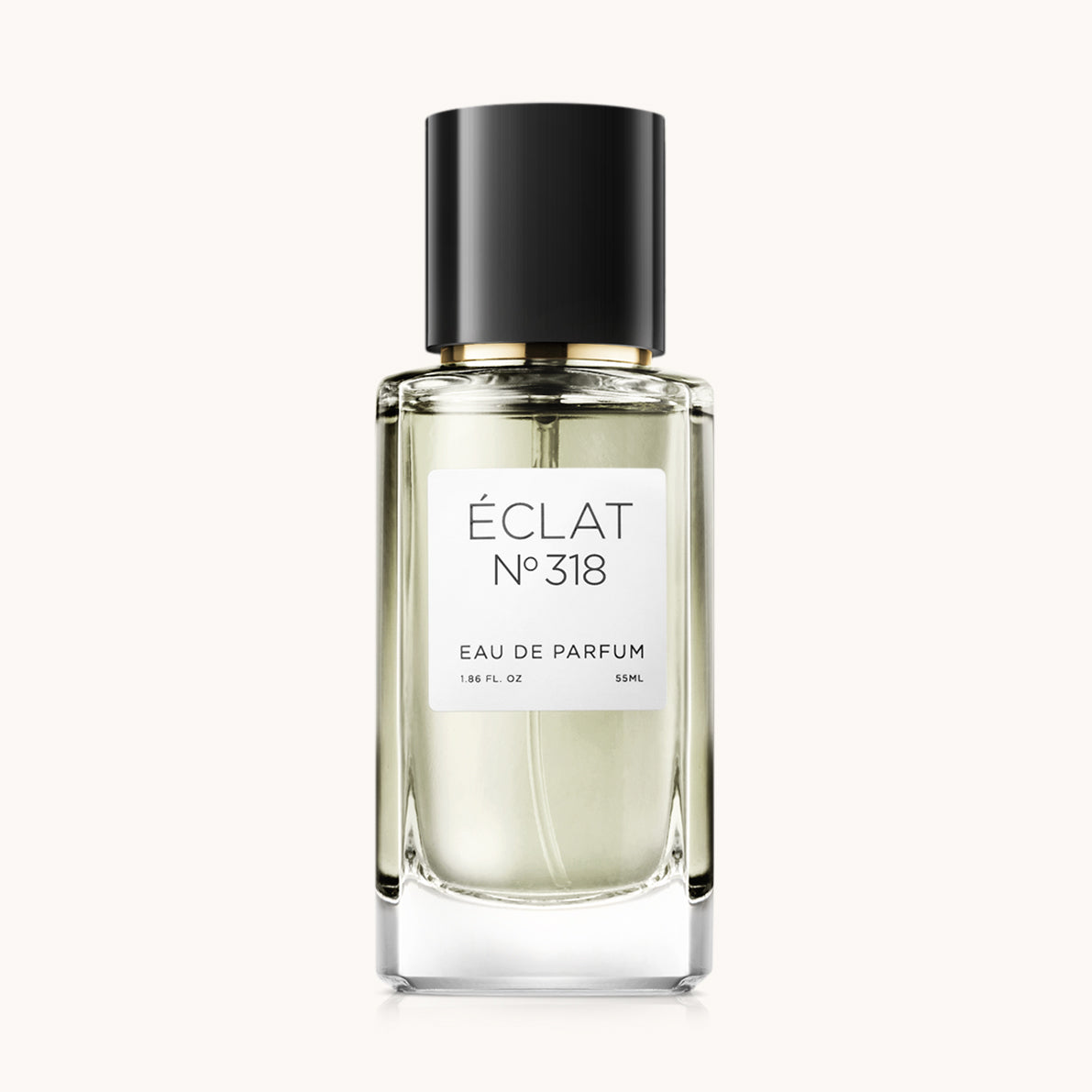 ÉCLAT Earthy Pineapple in un flacone di vetro trasparente con tappo nero e etichetta bianca minimalista.
